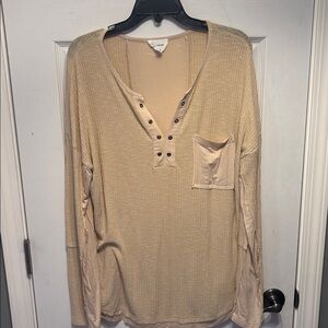 Women's Beige Long Sleeve Tunic